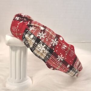 👋 RED BLACK KHAKI PLAID SNOWFLAKE CHRISTMAS HEADBAND
